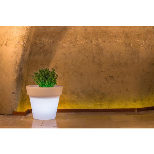 Leuchtvase GEMMA Rund Ø 50 cm - H 44 cm Licht vielfarbige LED Akku