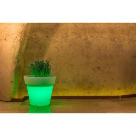Leuchtvase GEMMA Rund Ø 80 cm - H 70 cm Licht vielfarbige LED Akku