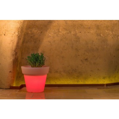 Leuchtvase GEMMA Rund Ø 80 cm - H 70 cm Licht vielfarbige LED Akku