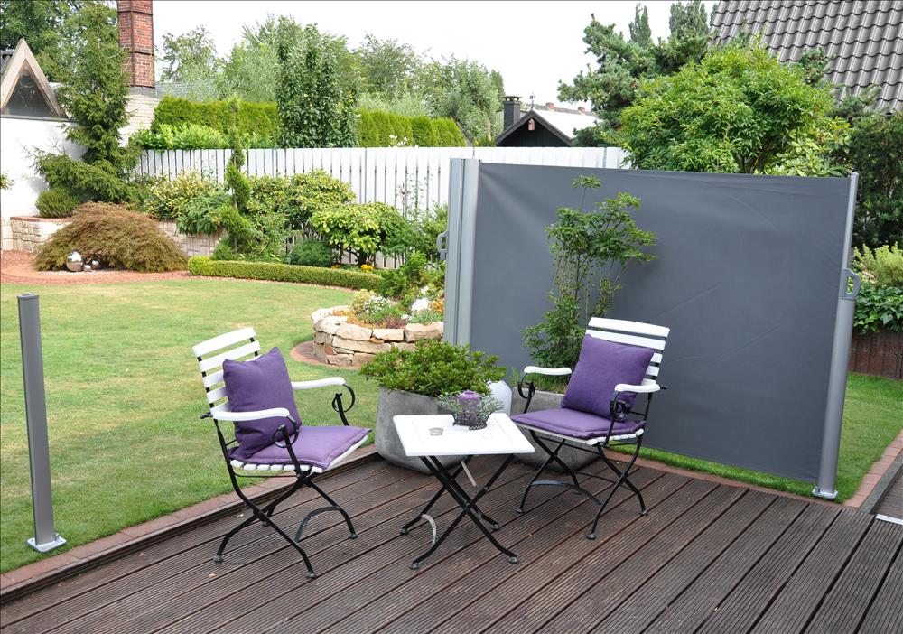 Doppel-Seitenmarkise H160 x L600 cm natur