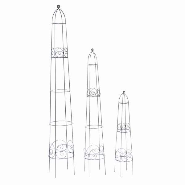 SIENA GARDEN Obelisken-Set Bastos, 3-teilig Metall dunkelgrau, unterverzinkt